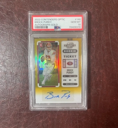 2022 Contenders Optic Brock Purdy Gold /10 RC PSA 10 POP 1