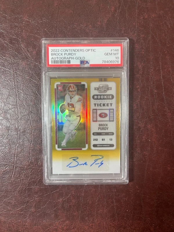 2022 Contenders Optic Brock Purdy Gold /10 RC PSA 10 POP 1