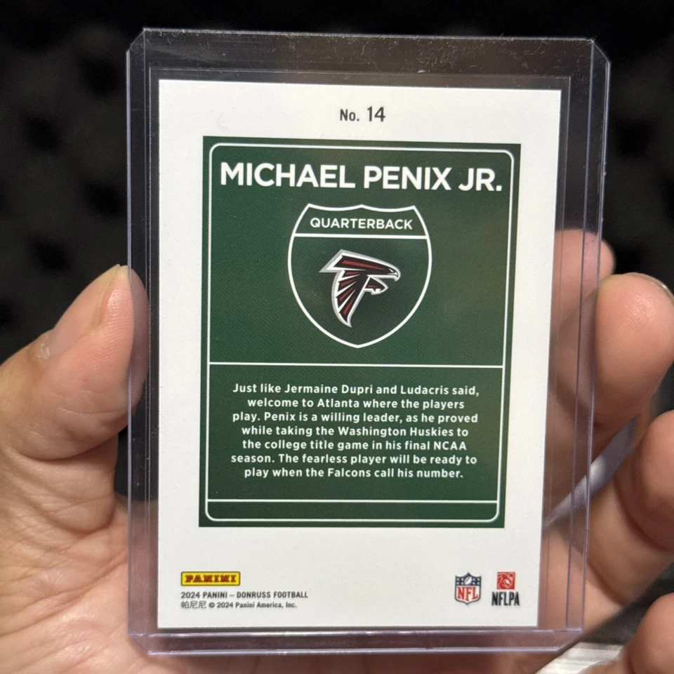2024 Donruss Michael Penix Jr. Downtown! SSP RC Rookie #14 Falcons - Image 2