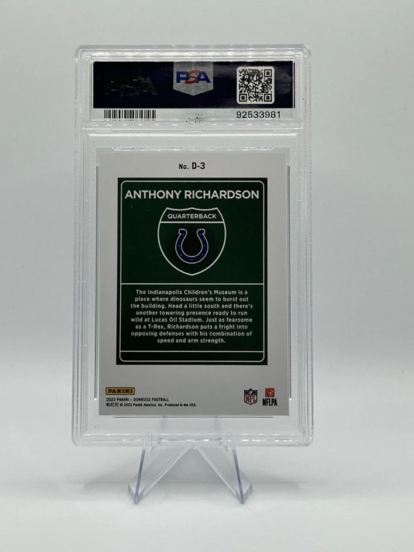 2023 Donruss Anthony Richardson Downtown #D3 Rookie SSP PSA 9 Colts - Image 2