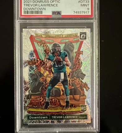 2021 Trevor Lawrence RC Donruss Optic Downtown RC #DT33 PSA 9 MINT Rookie SSP