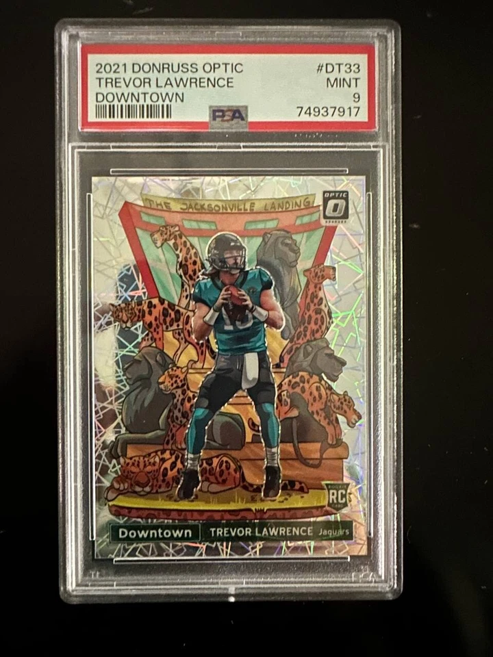 2021 Trevor Lawrence RC Donruss Optic Downtown RC #DT33 PSA 9 MINT Rookie SSP