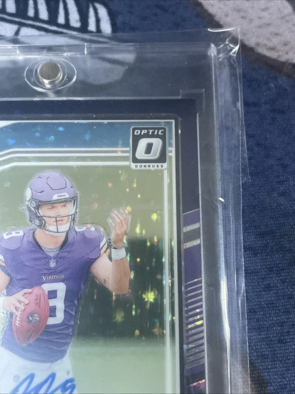 2024 Donruss Optic JJ MCCARTHY Purple Stars FOTL On Card AUTO #235 RC /42 - Image 5