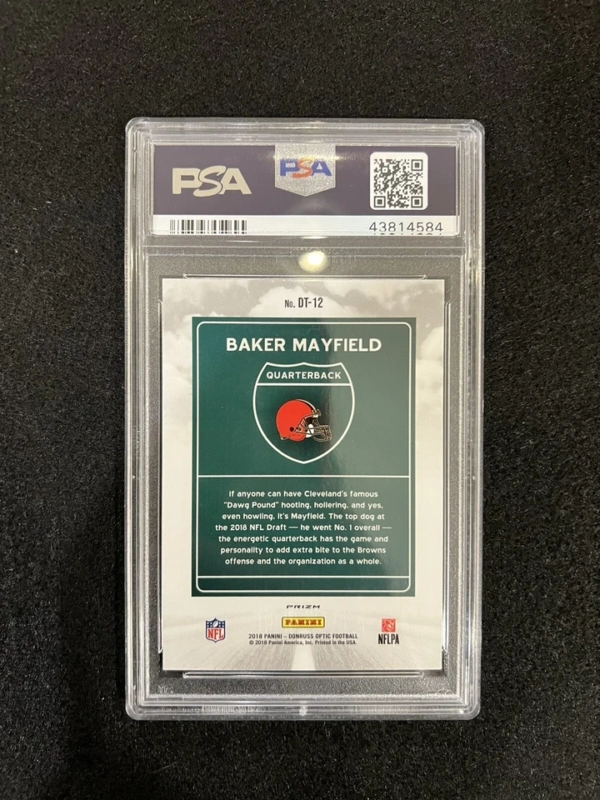 2018 Donruss Optic Downtown Baker Mayfield ROOKIE RC #DT12 PSA 10 GEM MINT - Image 2