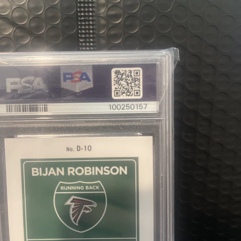 2023 PANINI DONRUSS OPTIC DOWNTOWN! #D10 BIJAN ROBINSON ROOKIE RC PSA 10 - Image 3
