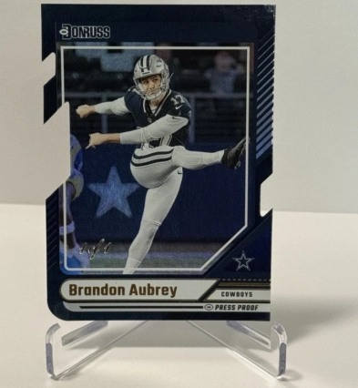 2024 Panini Donruss - Brandon Aubrey Die-Cut 1/1 - Gold Press Proof Refractor