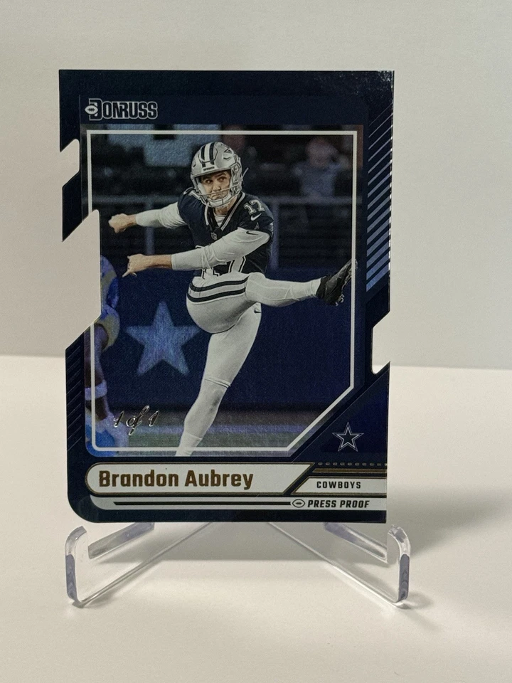 2024 Panini Donruss - Brandon Aubrey Die-Cut 1/1 - Gold Press Proof Refractor
