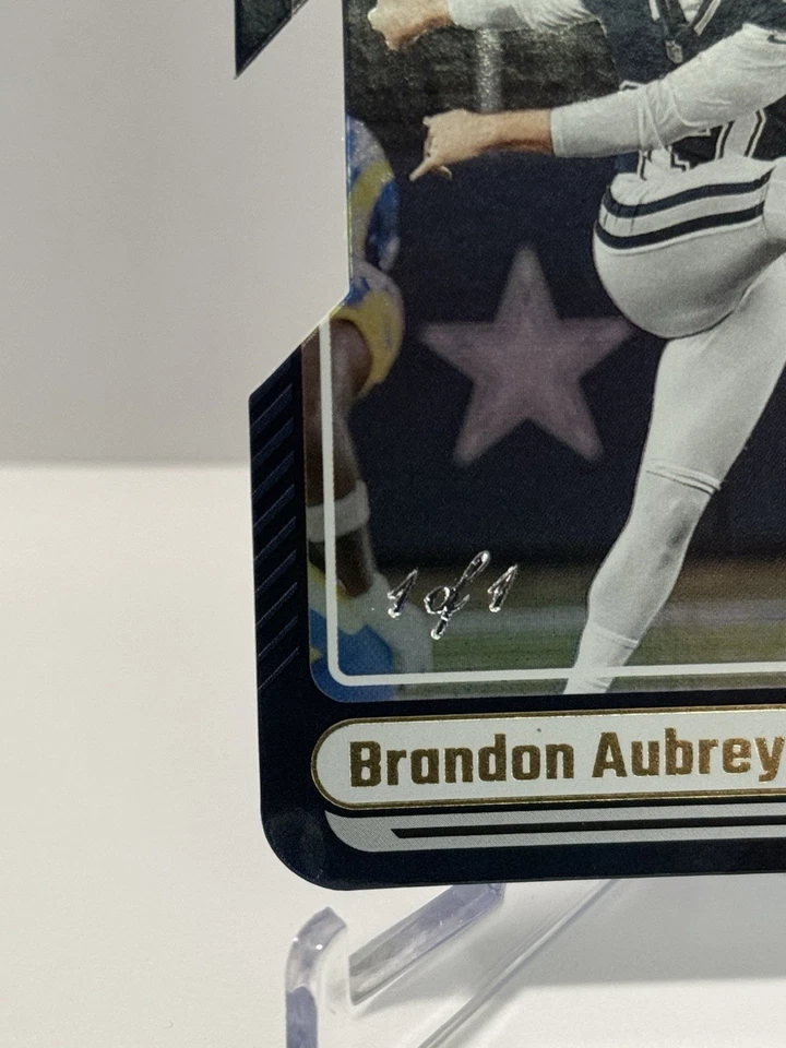 2024 Panini Donruss - Brandon Aubrey Die-Cut 1/1 - Gold Press Proof Refractor - Image 9