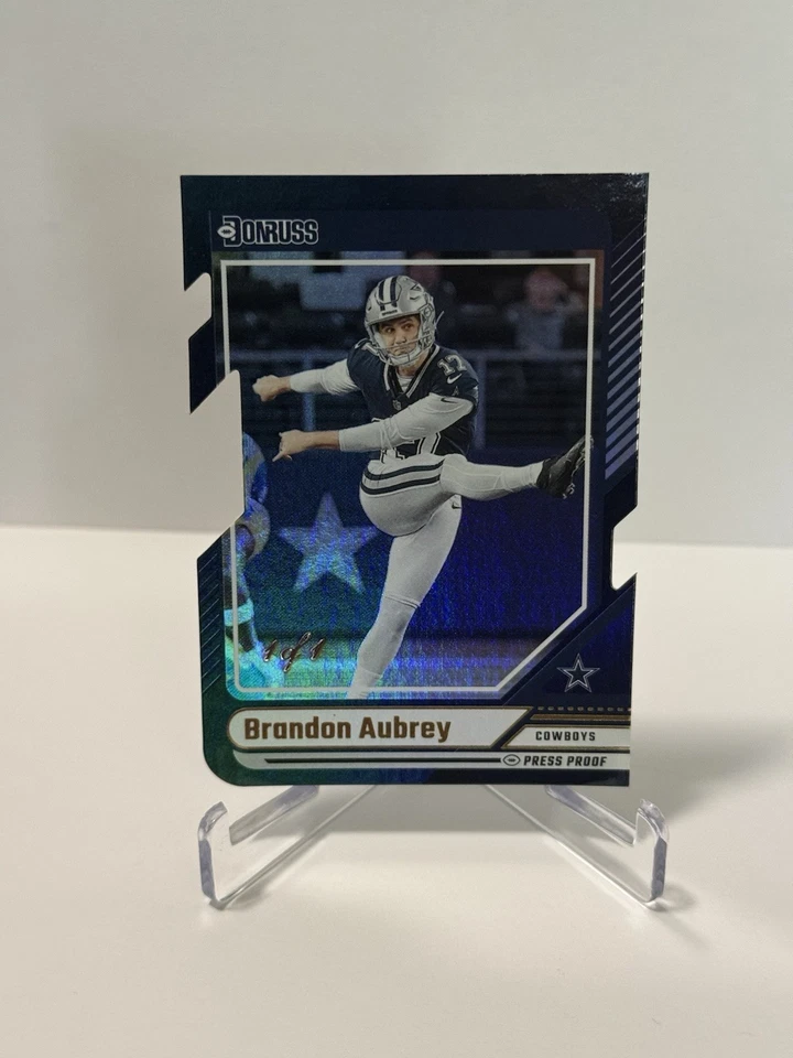 2024 Panini Donruss - Brandon Aubrey Die-Cut 1/1 - Gold Press Proof Refractor - Image 7
