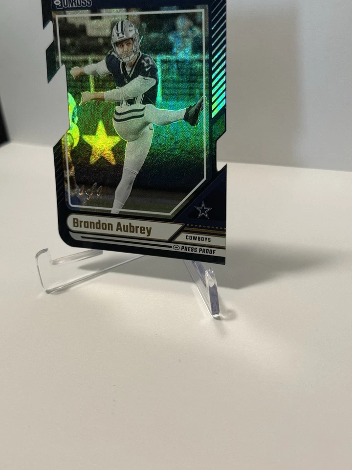 2024 Panini Donruss - Brandon Aubrey Die-Cut 1/1 - Gold Press Proof Refractor - Image 2