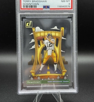 2024 Panini Donruss PSA Clearly Downtown! Terry Bradshaw #10 Steelers
