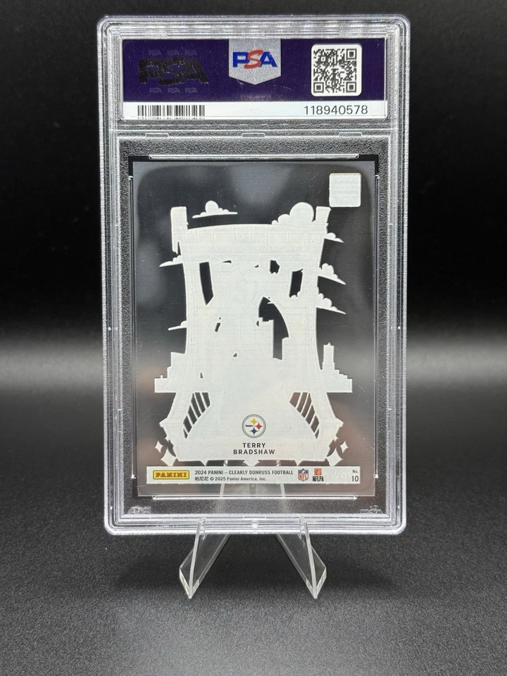 2024 Panini Donruss PSA Clearly Downtown! Terry Bradshaw #10  Steelers - Image 2