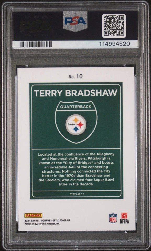 2024 Panini Donruss Optic Downtown! Terry Bradshaw #10 POP 22 - Image 3