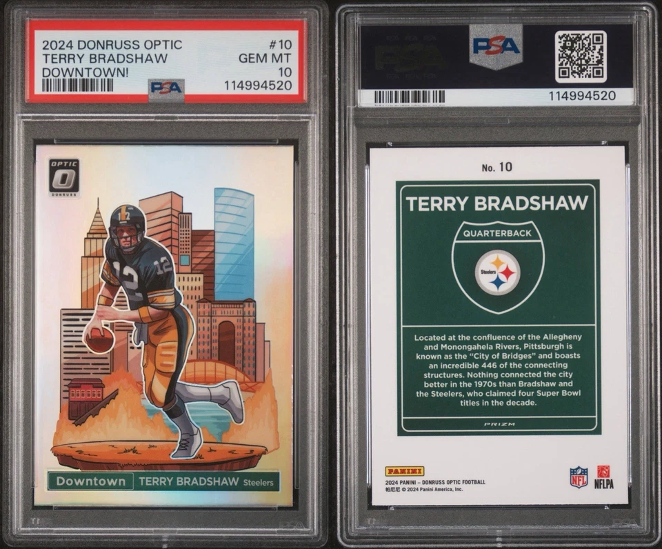 2024 Panini Donruss Optic Downtown! Terry Bradshaw #10 POP 22 - Image 2