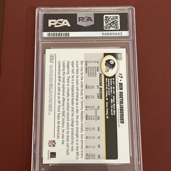 Ben Roethlisberger PSA 10 2004 Topps FIRST EDITION Rookie POP 14 - Image 2
