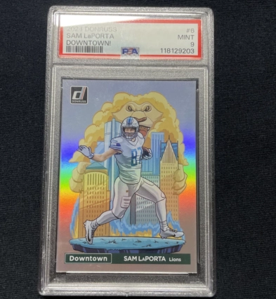 2024 Panini Donruss Optic Downtown! Sam LaPorta #6 PSA 9 Detroit Lions