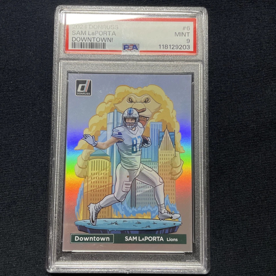 2024 Panini Donruss Optic Downtown! Sam LaPorta #6 PSA 9 Detroit Lions