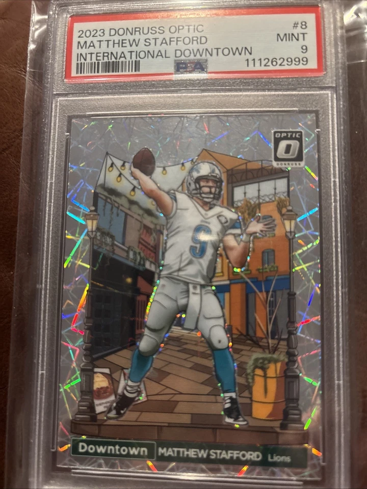 2023 PANINI DONRUSS OPTIC INTERNATIONAL DOWNTOWN MATTHEW STAFFORD #8 PSA 9