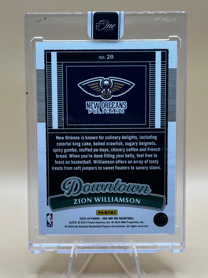 2023-24 Panini One and One Zion Williamson #20 Downtown Case Hit SSP Pelicans - Image 3