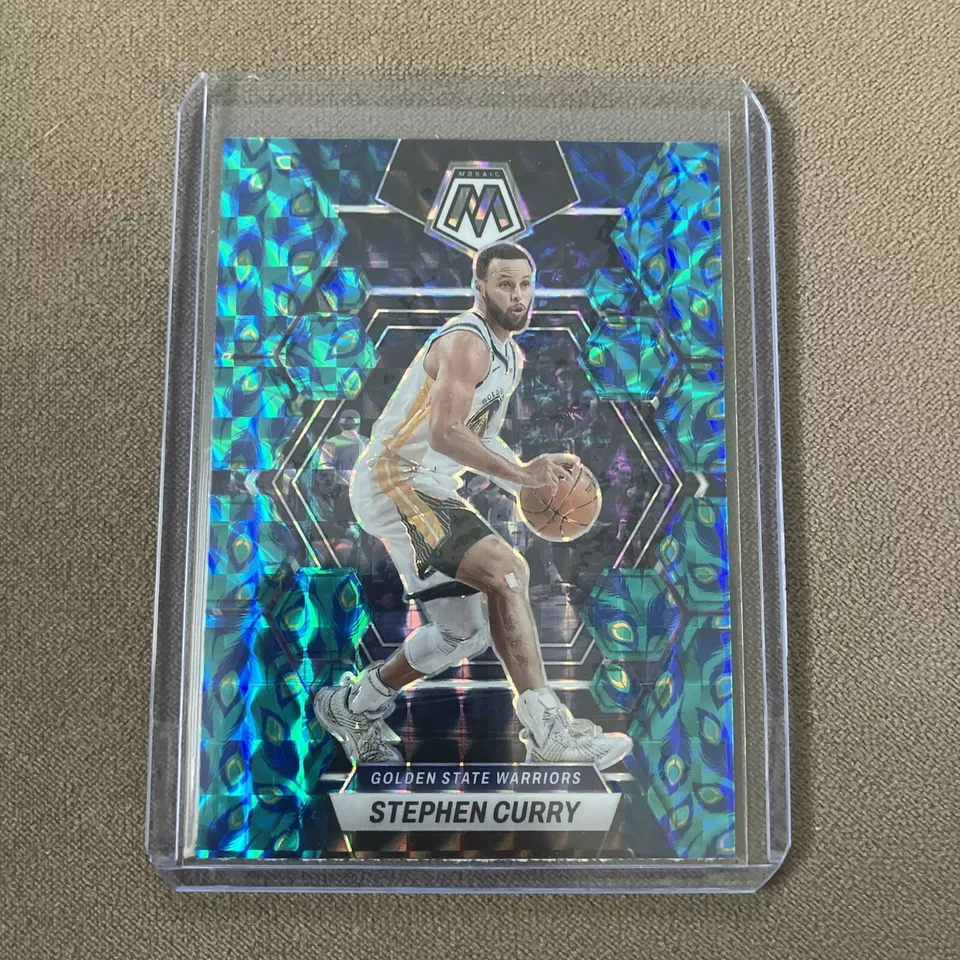2022-23 Panini Mosaic Stephen Curry Peacock Prizim SSP Golden State Warriors #92