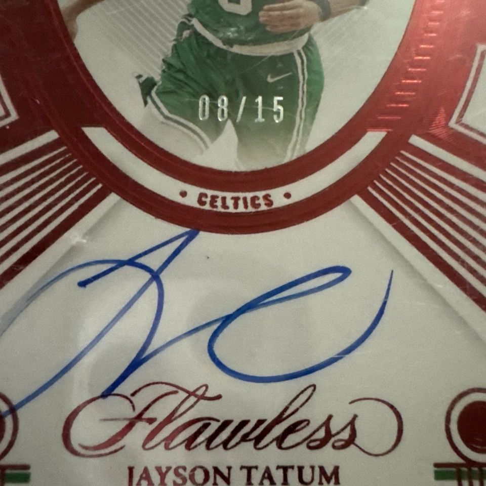 2021-22 PANINI FLAWLESS Jayson Tatum EXCELLENCE Encased On Card Auto /15 SP Ruby - Image 3