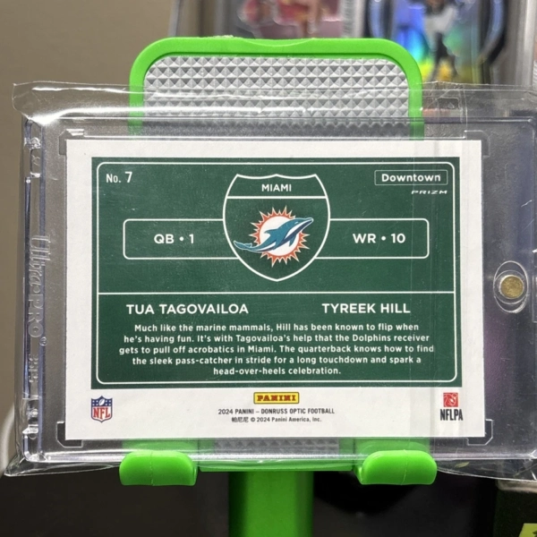 2024 Donruss Optic  Downtown Tua Tagovailoa Tyreek Hill Dolphins Dual DT Clean - Image 3