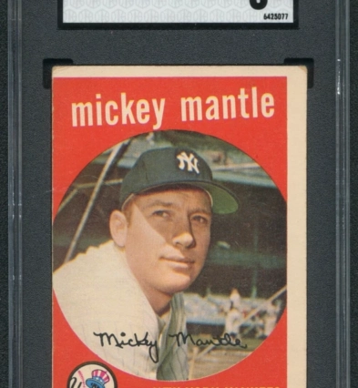 Mickey Mantle 1959 Topps SGC 3 Baseball Card Graded Vintage Yankees MLB HOF #10