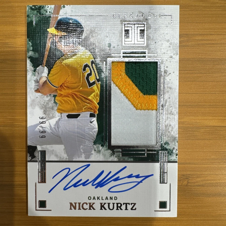 2025 Panini MLB Impeccable Nick Kurtz Elegance Tri Colored Patch On Card Auto 99