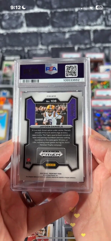 2024 Panini Prizm Draft Picks Jayden Daniels /249 PSA 2 - Image 3