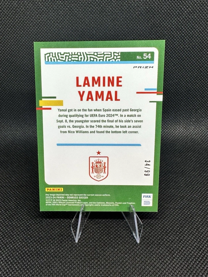 2023-2024 Donruss Optic Lamine Yamal Rookie Pink Velocity #/99 #54 Spain - Image 2