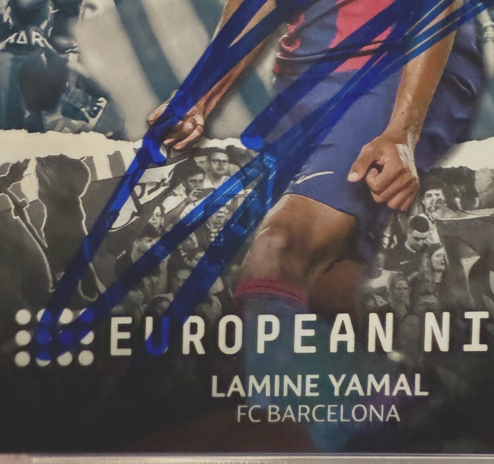 2023-24 Topps UEFA CC #EN-10 Lamine Yamal Rookie RC PSA Authentic Auto - Image 2