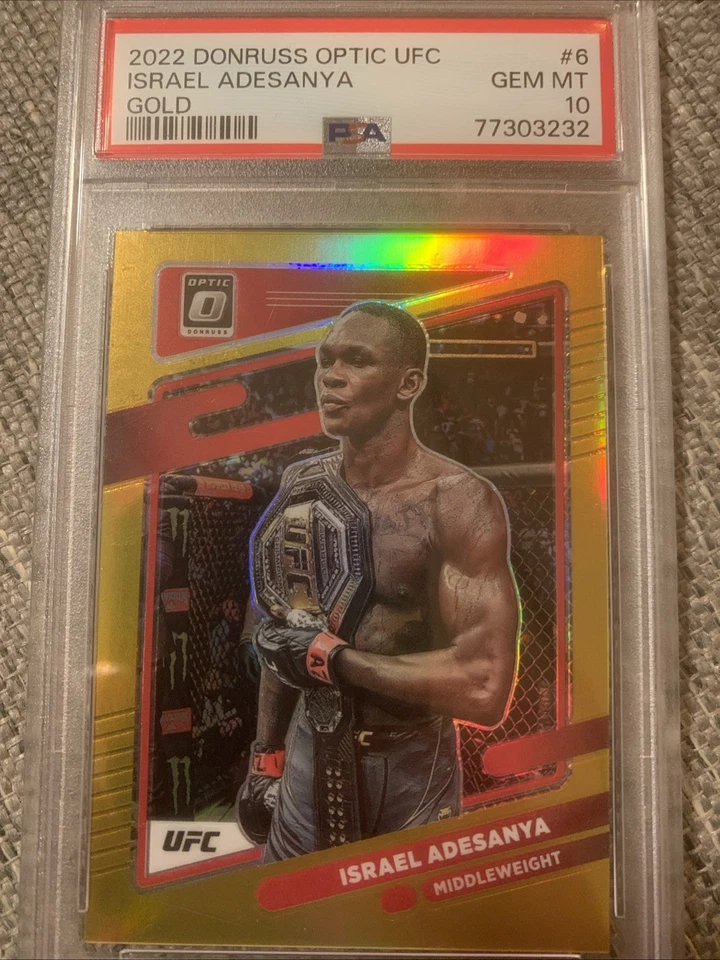 2022 Donruss Optic UFC: Israel Adesanya Gold 4/10 PSA 10 LOW POP