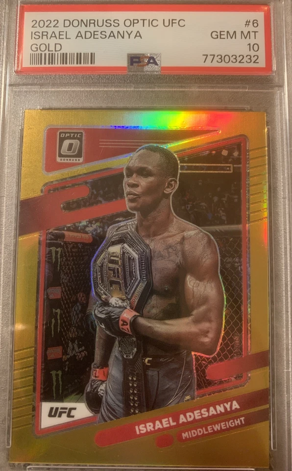 2022 Donruss Optic UFC: Israel Adesanya Gold 4/10 PSA 10 LOW POP - Image 4