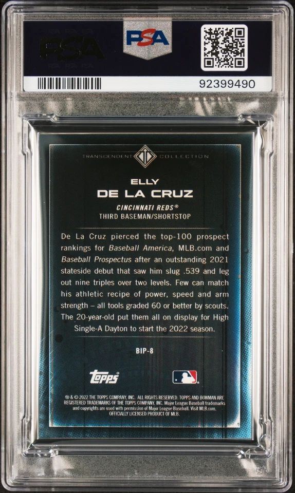 PSA 10 ELLY DE LA CRUZ 2022 Bowman Transcendent Icons/50 REDS Rookie RC GEM MINT - Image 2