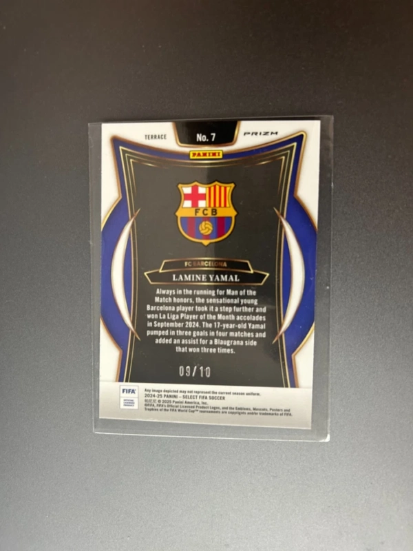 2024-25 Select FIFA Lamine Yamal Gold Prizm / Wave #'d 09/10 SSP Barcelona Spain - Image 3