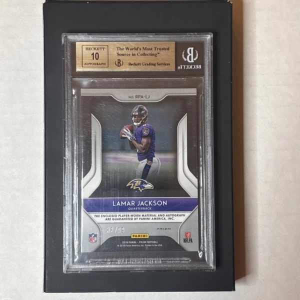 2018 Panini Prizm Silver #20 Lamar Jackson /99 Auto Patch RC GemMint BGS 9.5/10 - Image 12