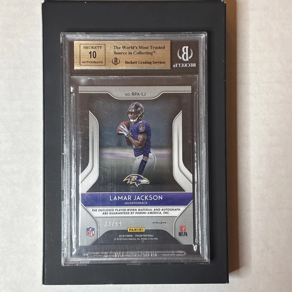 2018 Panini Prizm Silver #20 Lamar Jackson /99 Auto Patch RC GemMint BGS 9.5/10 - Image 12