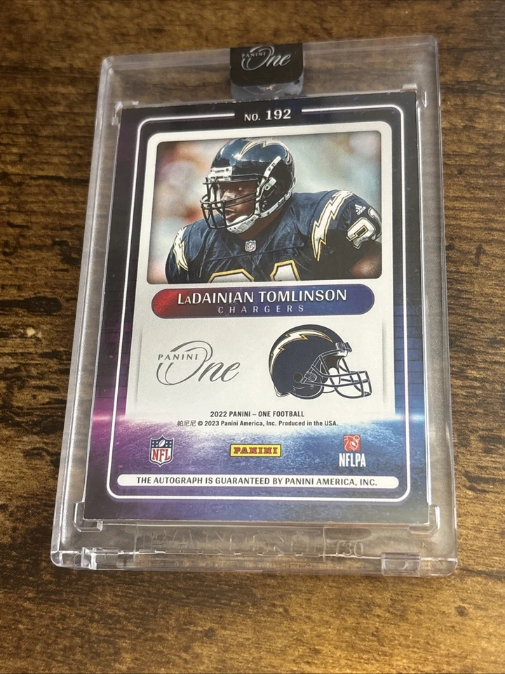 2022 Panini One Presenting LaDainian Tomlinson Auto 07/10 - Image 2