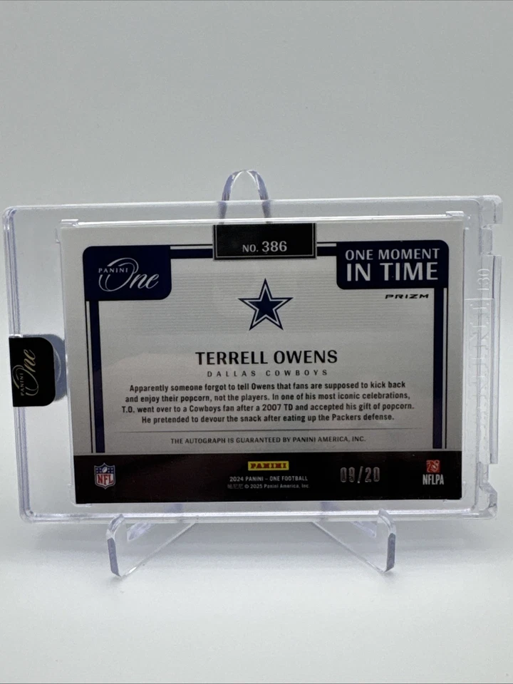 2024 Panini One Terrell Owens COWBOYS One Moment In Time On Card Auto 9/20 - Image 2