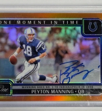 2024 PANINI ONE #381 PEYTON MANNING ONE MOMENT IN TIME GOLD AUTO 20/20
