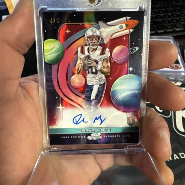 2024 TOPPS FIRST FLIGHT CHROME DRAKE MAYE AUTO /5 - Image 2