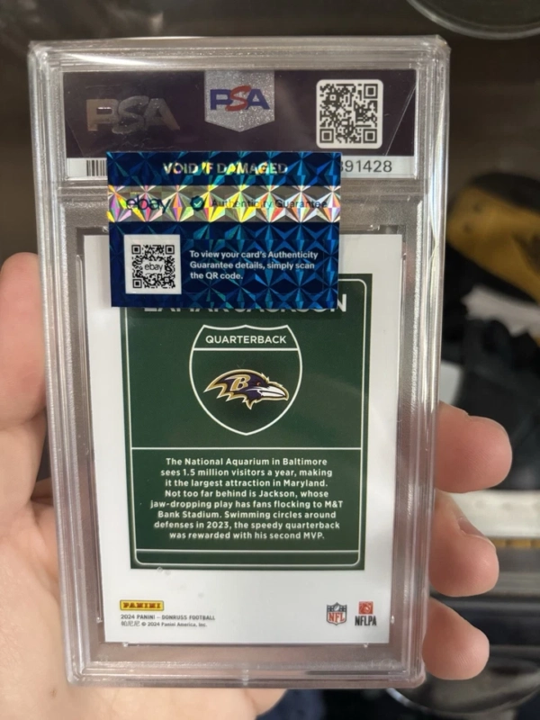 2024 PANINI NFL DONRUSS DOWNTOWN LAMAR JACKSON Ravens Football SSP Card Psa 9 - Image 2