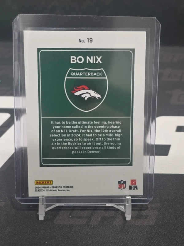 2024 Panini Donruss Optic Downtown! Bo Nix #19 (RC) Denver Broncos - Image 6