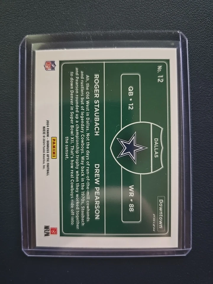 2024 Panini Donruss Optic - Downtown Duos Roger Staubach, Drew Pearson #12 - Image 2