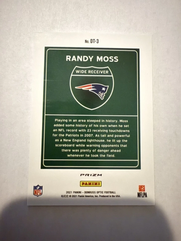 2021 Panini Donruss Optic RANDY MOSS Lazer Prizm Downtown! SSP Case Hit #DT-3 - Image 7