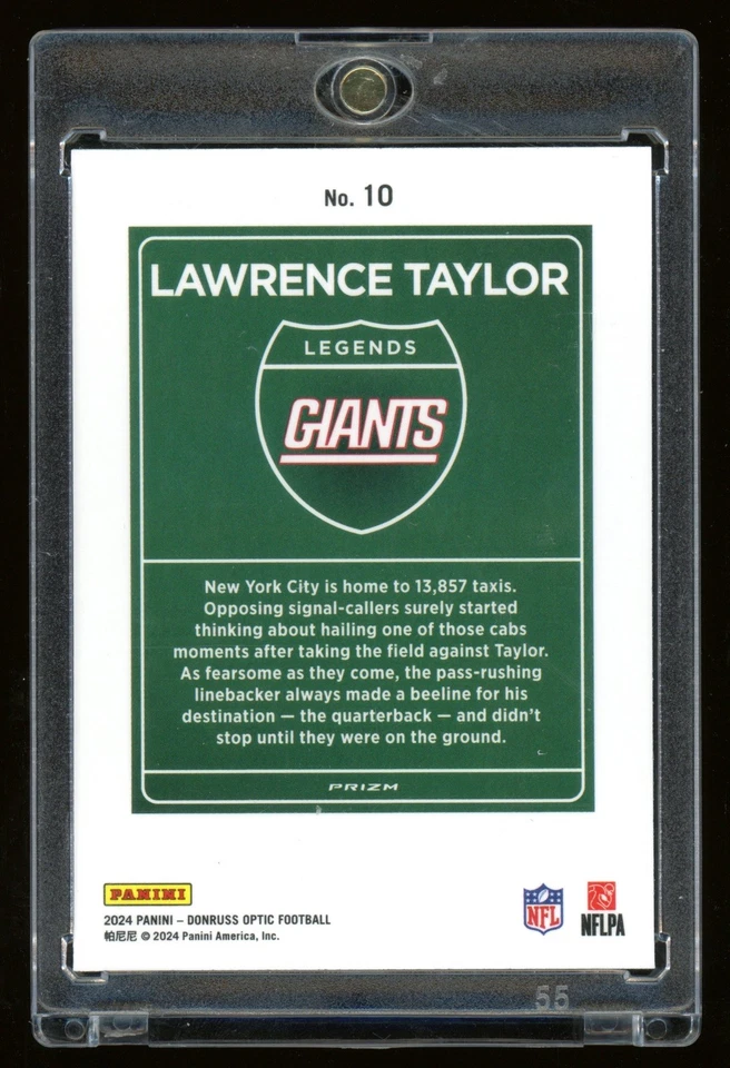 2024 Panini Donruss Optic - Downtown Legends Lawrence Taylor #10 New York Giants - Image 2