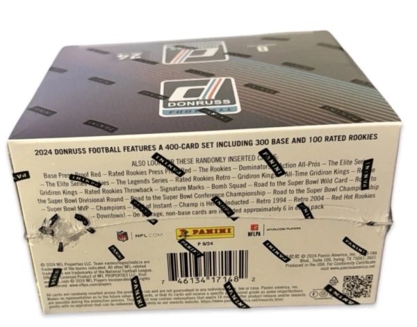 2024 NEW SEALED DONRUSS RETAIL BOX FOOTBALL CARDS 24 PACKS DOWNTOWN HUNT IN HAND - Image 3