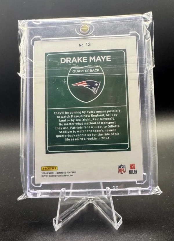 2024 Donruss #13 Drake Maye RC Rookie Downtown! CASE-HIT SSP - Patriots - Image 2