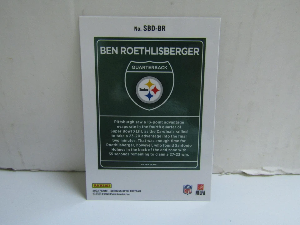 2023 Panini Donruss Optic Ben Roethlisberger Super Bowl Downtown Steelers - Image 2