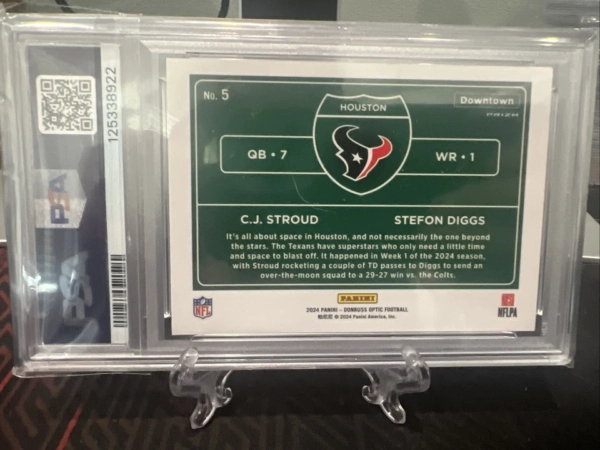 PSA 9 2024 Panini Donruss Optic #5 CJ Stroud Stefon Diggs Dual Downtown Texans - Image 2